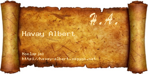 Havay Albert névjegykártya