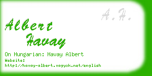 albert havay business card